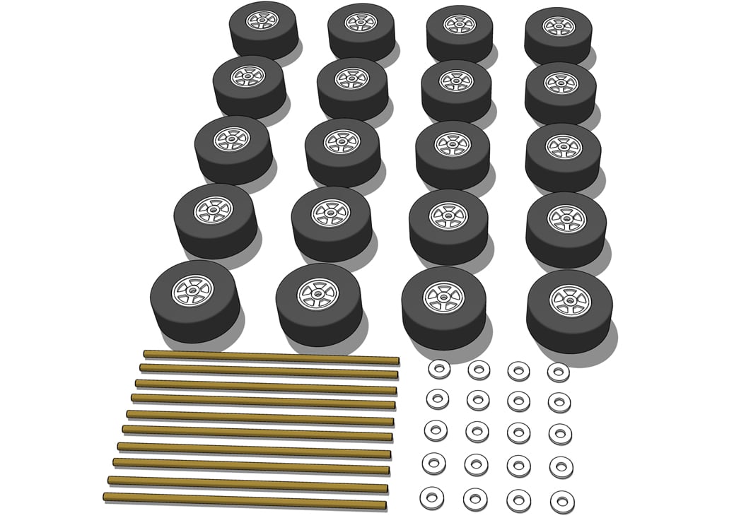 Foam Wheels and Axle Set: parts