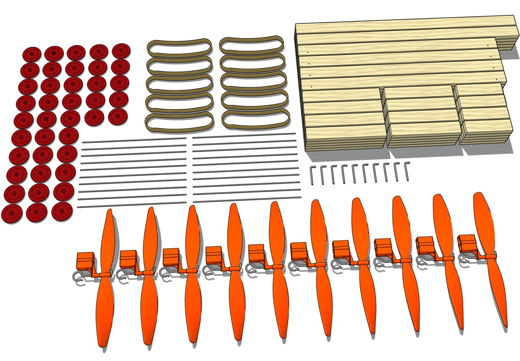 The Zephyr propeller racer: parts