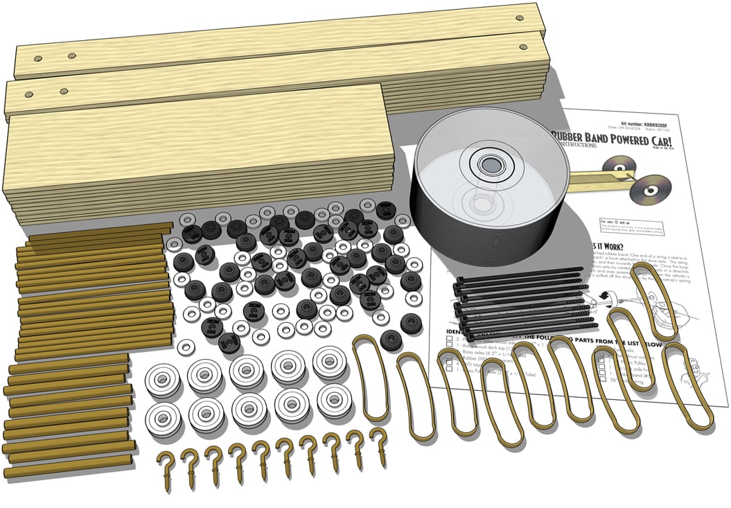 Enforcer rubber band racer kit:parts