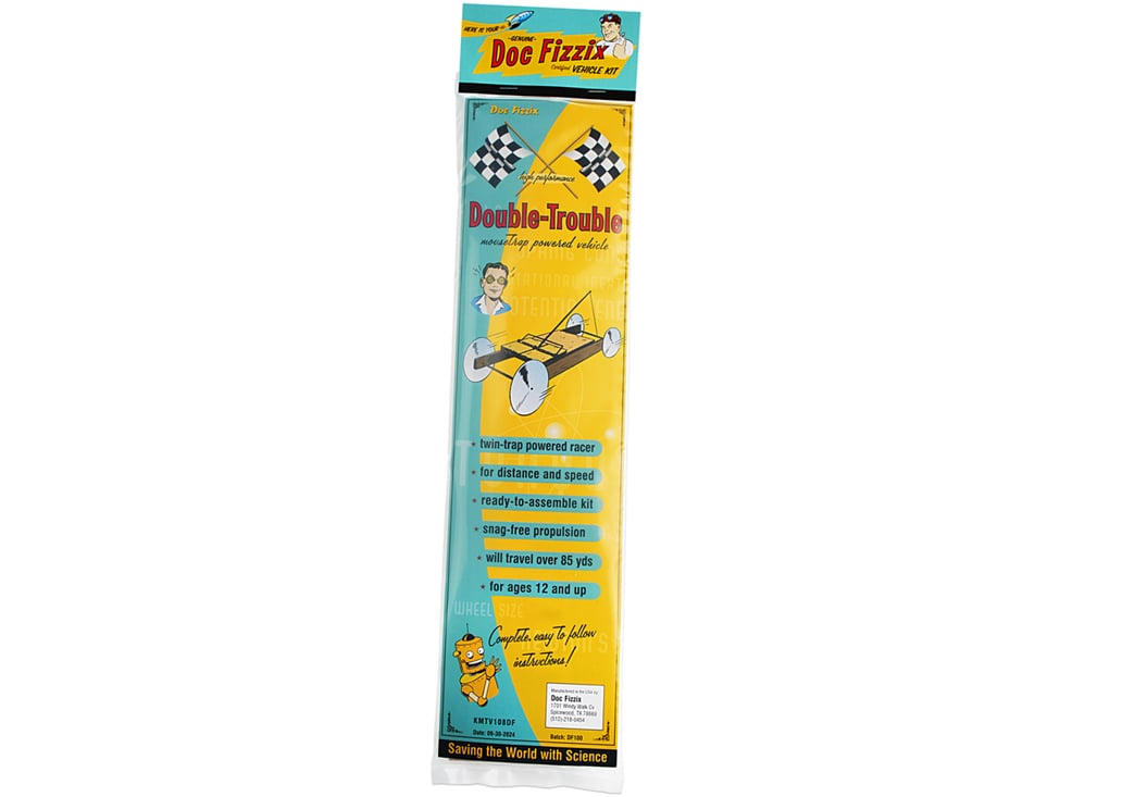 Double-Trouple mousetrap car kit: packaging