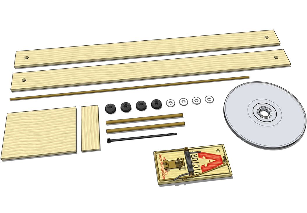 Wrangler Mousetrap Car Kit: parts