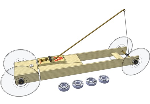 mousetrap car kit: Basic II with ball bearings