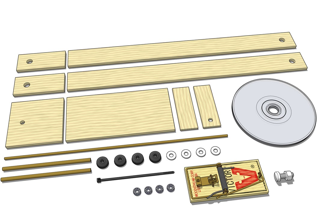 The Basic II KIt plus ball bearings: parts