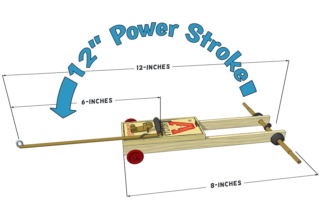 Mousetrap car gearing and pulling distance