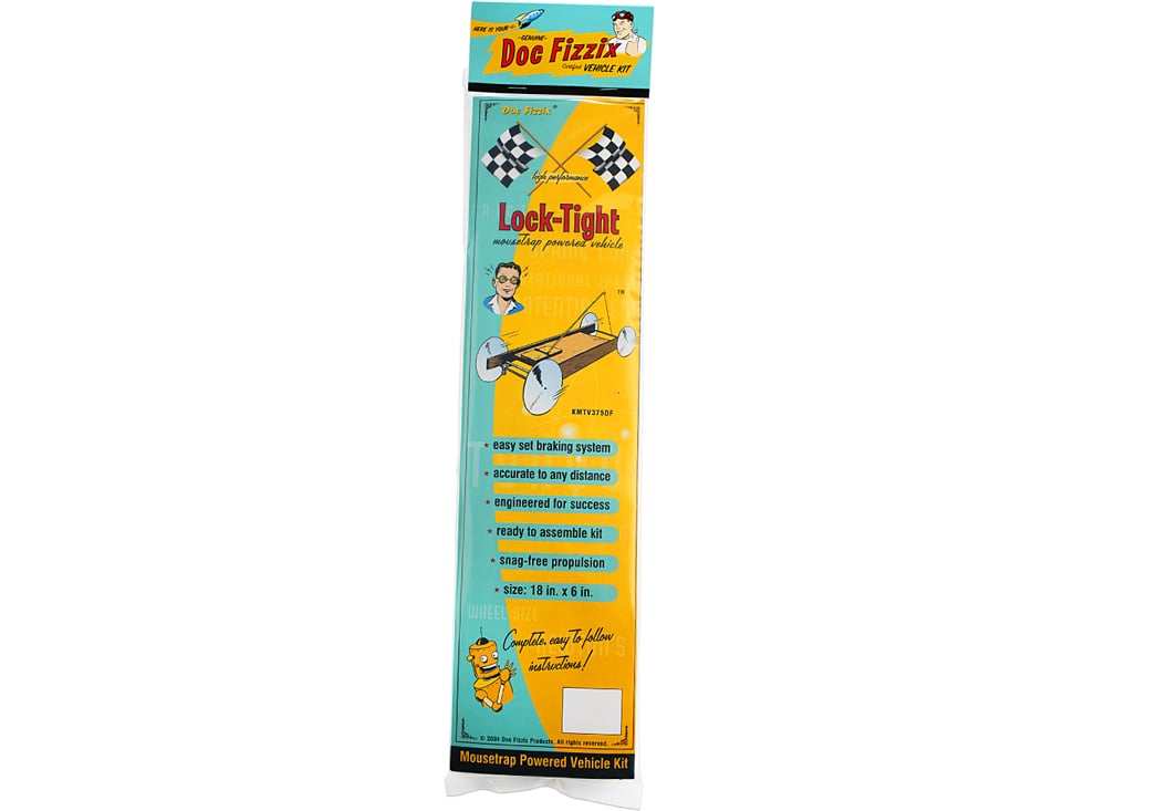 Lock-Tight mousetrap car kit: packaging