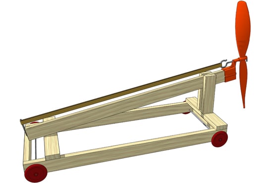 The Zephyr: rubber band racer kit
