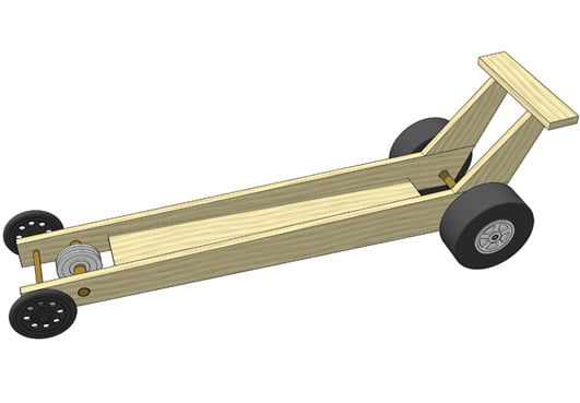 The Sling-Shot: rubber band car kit