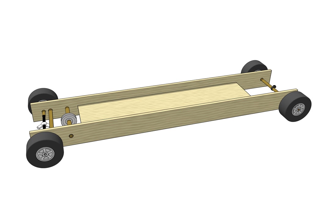 The Trail Blazer: rubber band racer kit