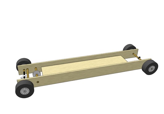 The Trail Blazer: rubber band racer kit