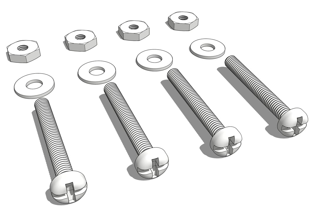 mousetrap hold down bolts: parts
