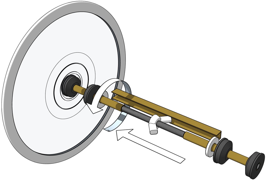 High-tech rubber band racer braking system
