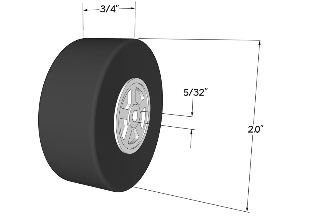 Foam wheel dimensions