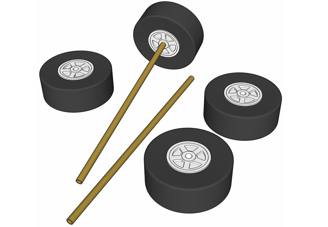 Ultra Sticky Foam Wheels and Axle Set