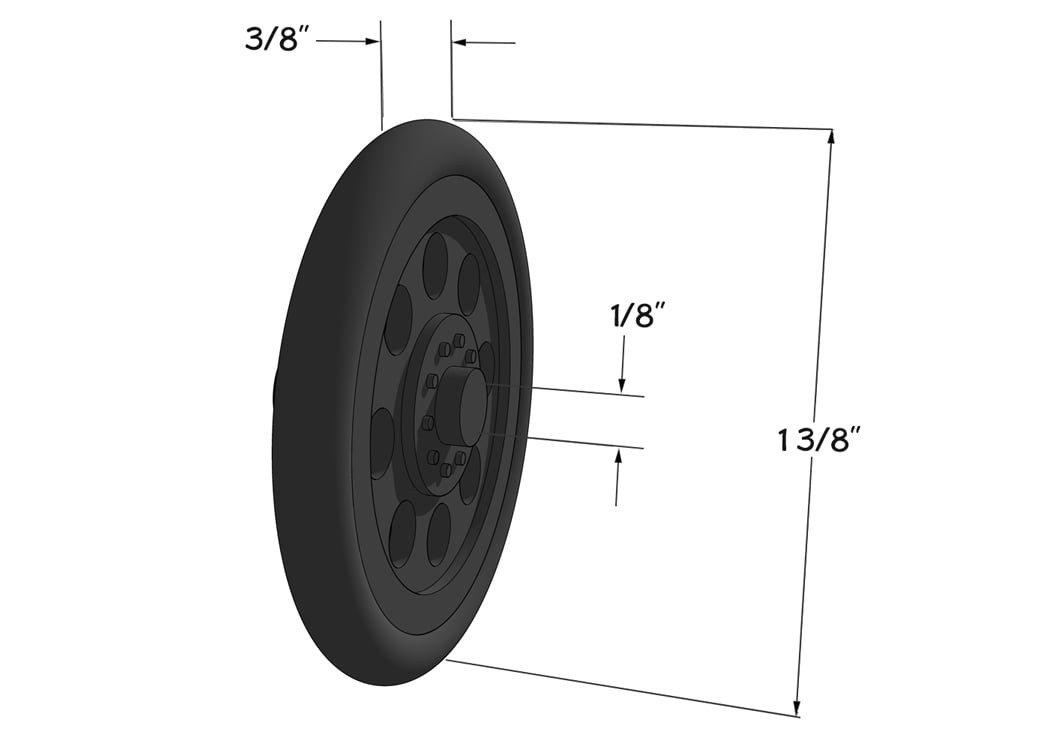 L2 Dragster Front Wheel: dimensions