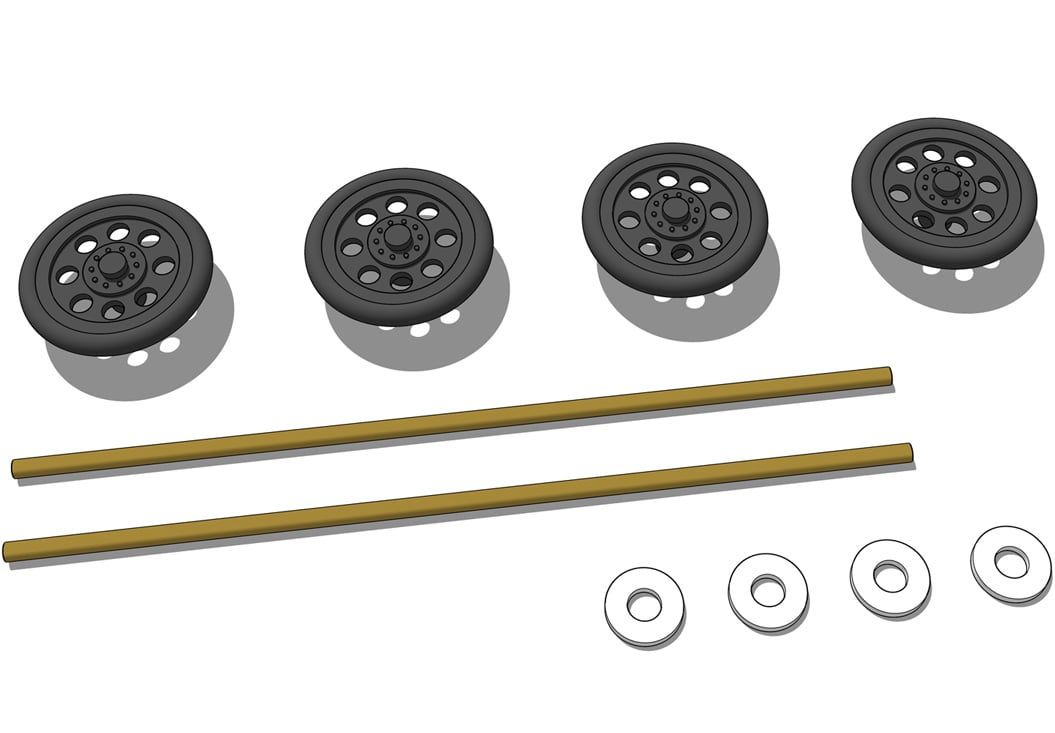 XL2 Wheels and Axle Set: parts