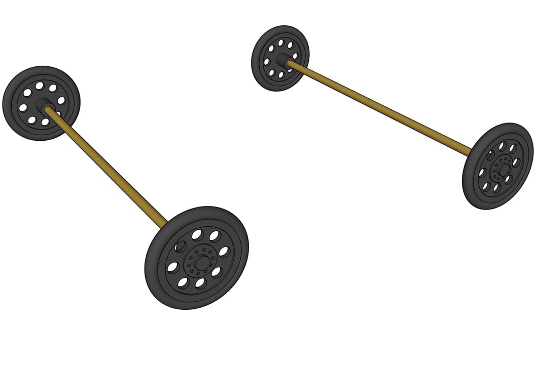 XL2 Front Wheels and Axle Set