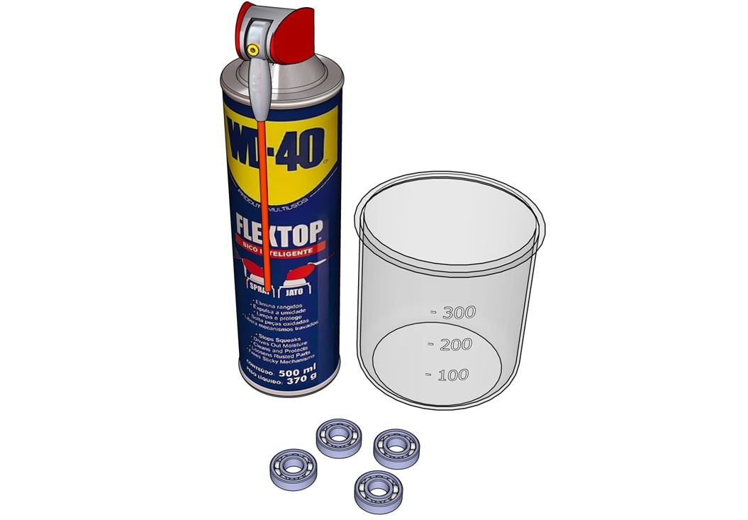 clean bearings with WD-40