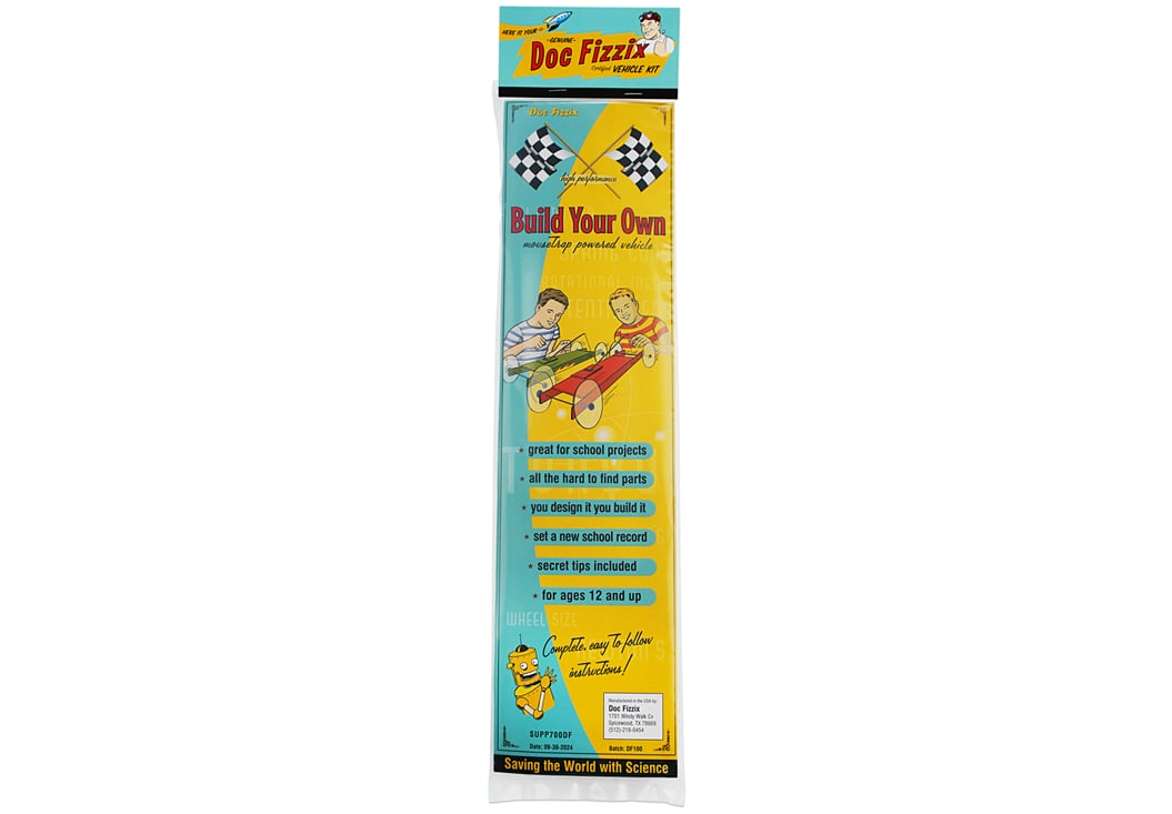 build your own mousetrap car kit: packaging