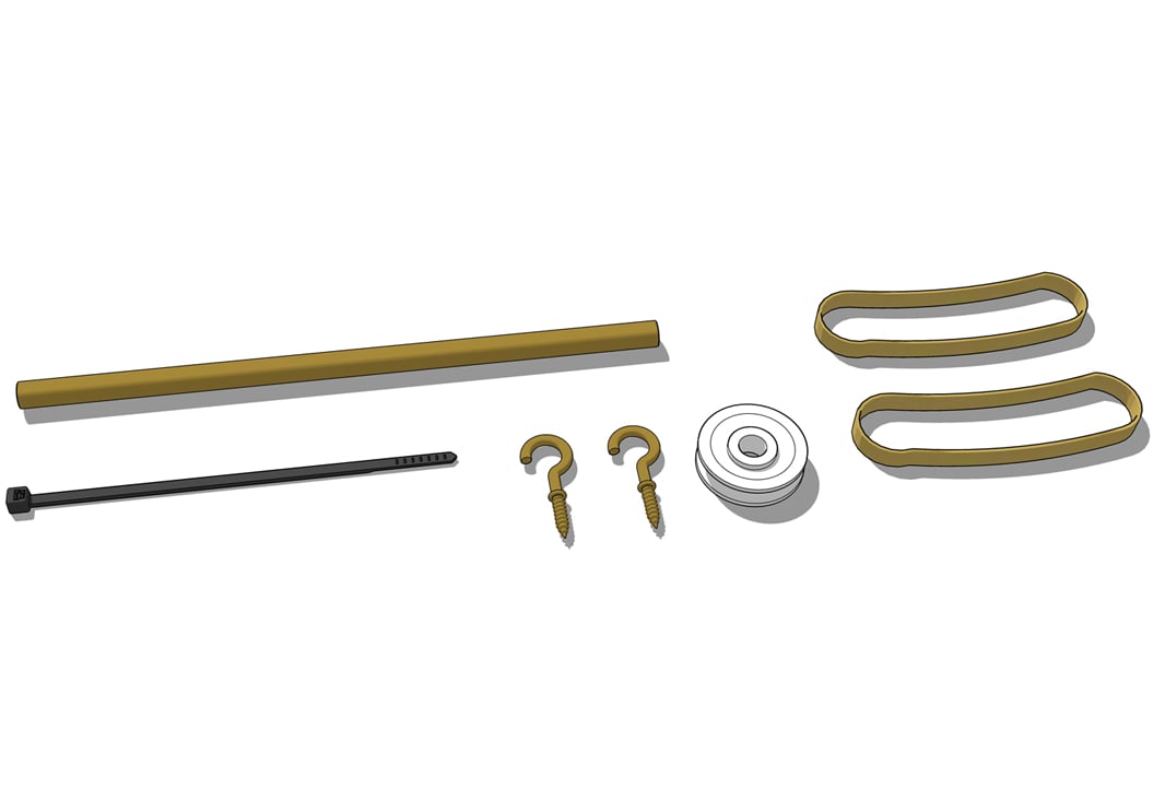 rubber band racer pulley launch system parts