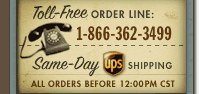 Toll free orders - same day shipping